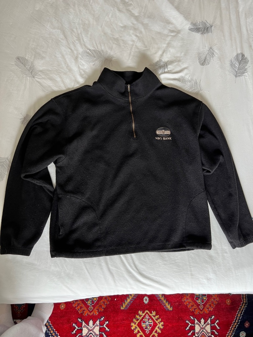 Black Quarter-Zip Fleece Pullover